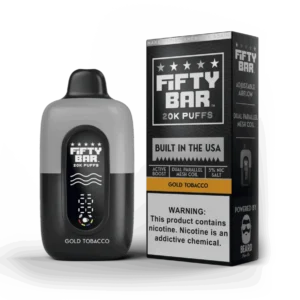 Gold Tobacco – Fifty Bar 20K Puffs (Black Series) Disposable Vape