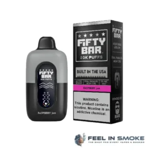 Raspberry Jam – Fifty Bar 20K Puffs (Black Series) Disposable Vape