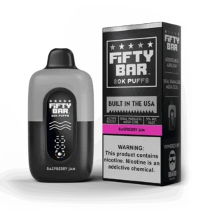 Raspberry Jam – Fifty Bar 20K Puffs (Black Series) Disposable Vape