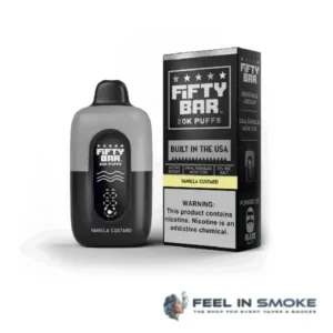 Vanilla Custard – Fifty Bar 20K Puffs (Black Series) Disposable Vape