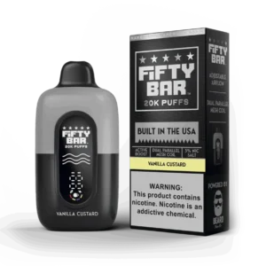 Vanilla Custard – Fifty Bar 20K Puffs (Black Series) Disposable Vape